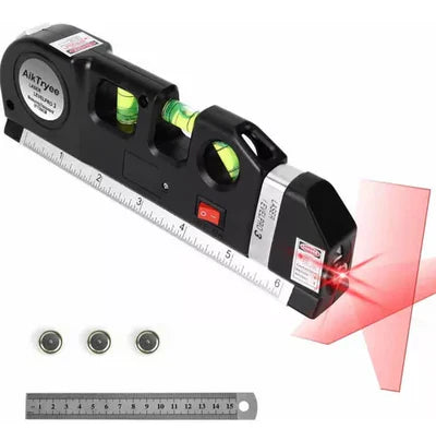 Metro Laser 4 En 1 / 📏 Nivelador Láser + Regla + Cinta Métrica + Burbujas de Nivelación en una sola herramienta.